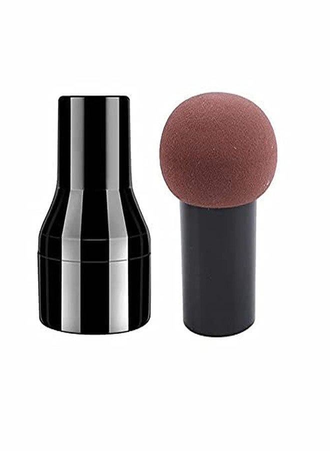 داتناسياد إسفنجة بودرة أساس داتناساياد، إسفنجات تجميلية، فرشاة مكياج على شكل فطر، إسفنجة دمج، فرشاة وجه، إسفنجة مكياج مع حافظة ومقبض للاستخدام الجاف والرطب، السوائل، الكريمات، والمساحيق (بني) - Image 2