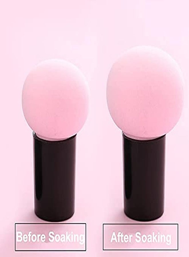 داتناسياد إسفنجة بودرة أساس داتناساياد، إسفنجات تجميلية، فرشاة مكياج على شكل فطر، إسفنجة دمج، فرشاة وجه، إسفنجة مكياج مع حافظة ومقبض للاستخدام الجاف والرطب، السوائل، الكريمات، والمساحيق (بني) - Image 5