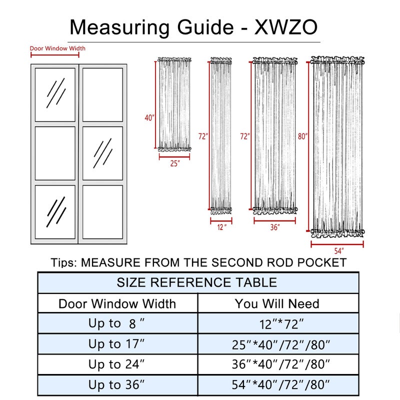 XWZO Door Curtains for Door Window, Thermal and Room Darkening Curtains for French Doors, Rod Pocket Blackout Curtains for Kitchen, 25 x 40 inches Long, Grey, 1 Panel - Image 2