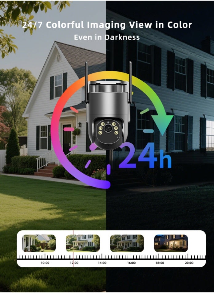 ICAM 365 Solar PTZ Security Camera with 4G Connectivity & AOV Human Detection, 3.6mm Lens 110° Wide Angle, Dual Night Vision & White Light, Two-Way Audio, Local TF Storage, for Indoor/Outdoor Use – Real-Time Alarm Alerts & 360° Surveillance - Image 2