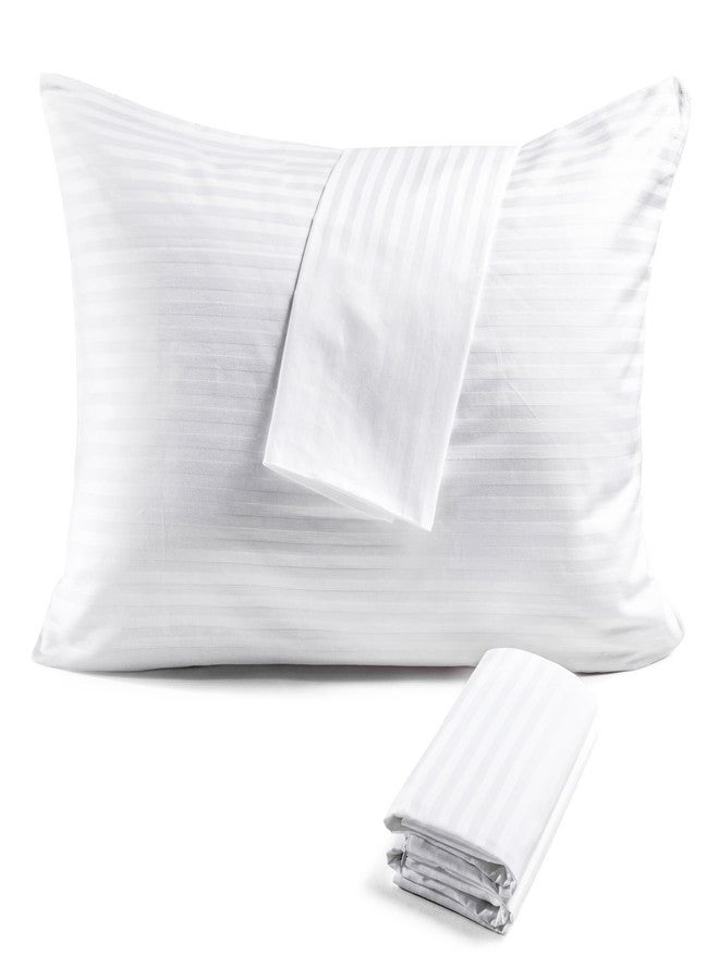 FAUNNA 600TC 100% Cotton Pillow Protectors, Standard Size (20x26), 4 Pack, Oeko-TEX Certified, Hotel Grade Pillow Cover with Silent Zipper, Zip Up Pillow Cases, White - Image 1