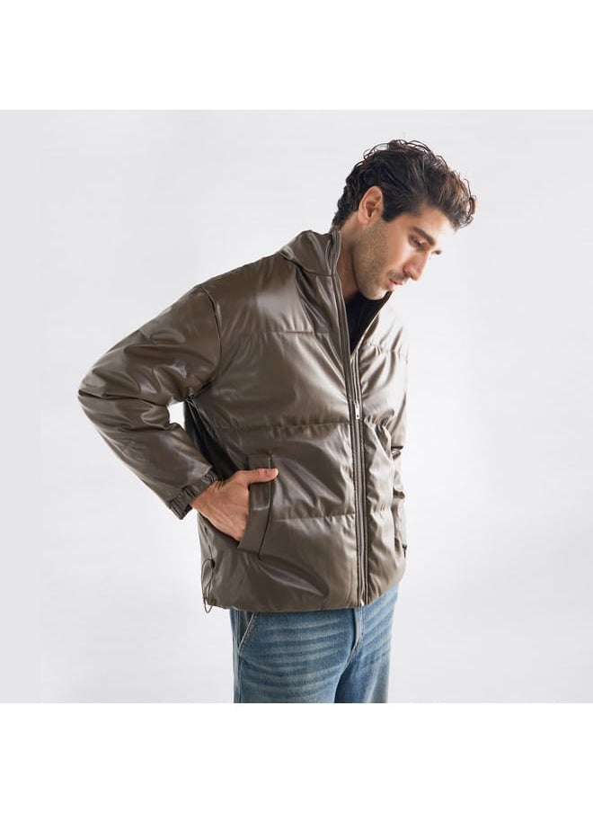 FAV - Quilted Puffer Jacket with Long Sleeves and Zip Closure - Image 1