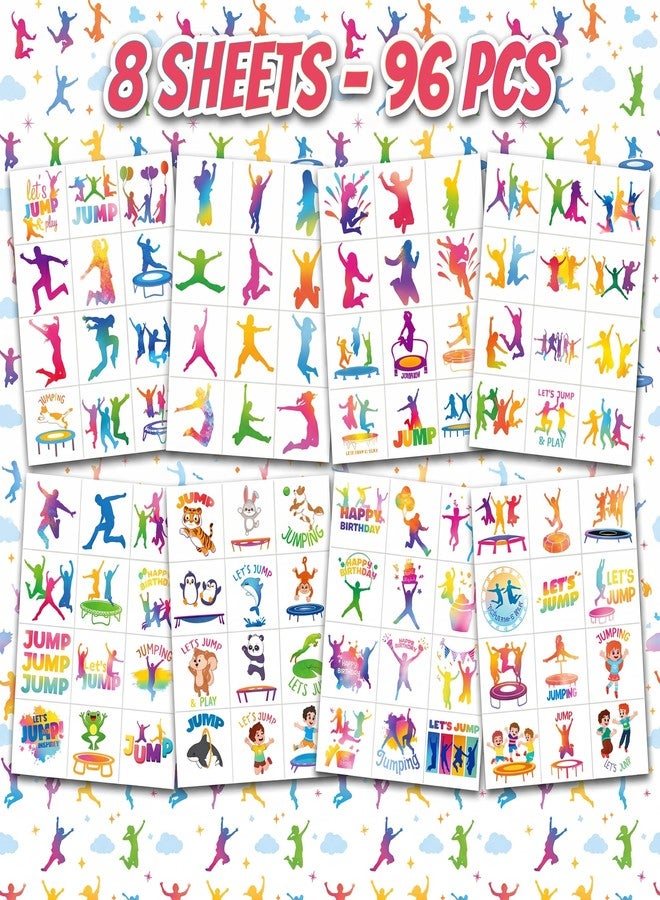 91TATTOOS 96 PCS Funny Jump Jumping Zone Pre-Cut Temporary Tattoos for Kids - Image 3
