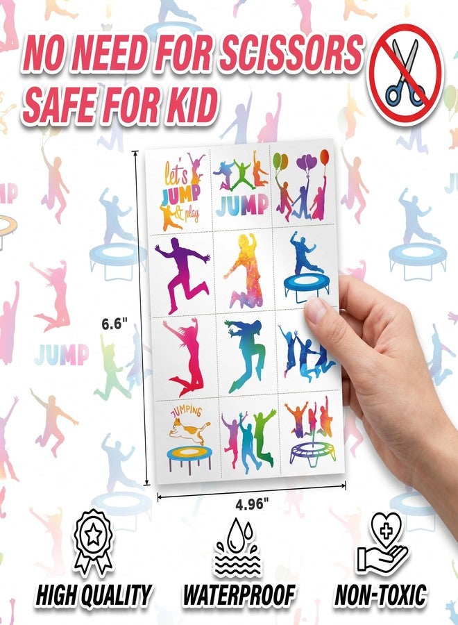 91TATTOOS 96 PCS Funny Jump Jumping Zone Pre-Cut Temporary Tattoos for Kids - Image 5