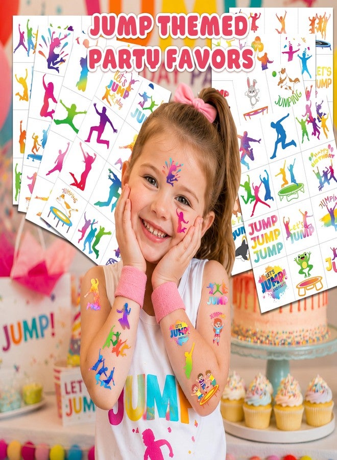 91TATTOOS 96 PCS Funny Jump Jumping Zone Pre-Cut Temporary Tattoos for Kids - Image 2
