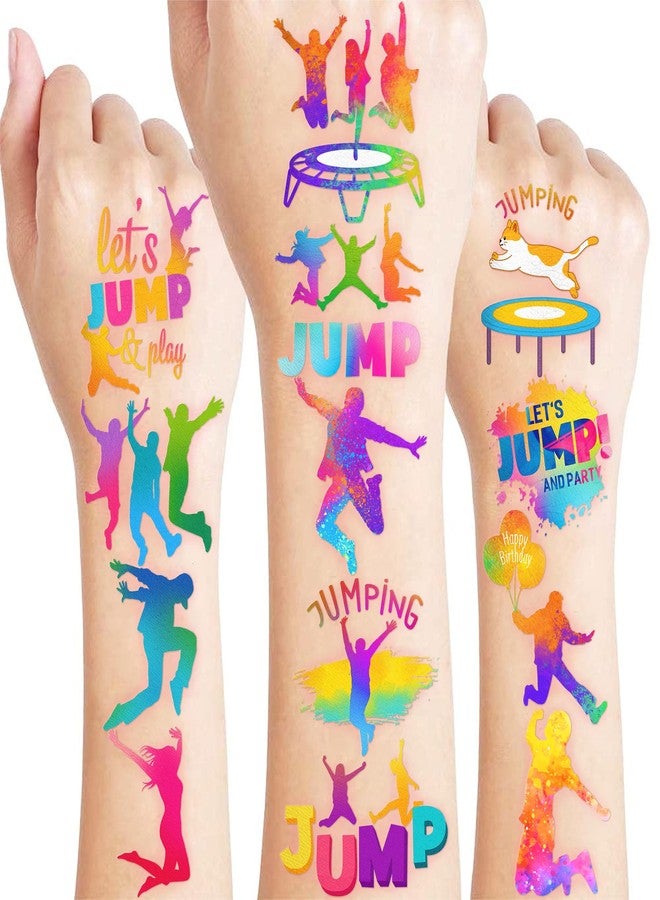 91TATTOOS 96 PCS Funny Jump Jumping Zone Pre-Cut Temporary Tattoos for Kids - Image 1