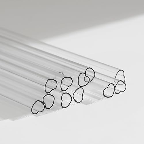 The best MOON 12 Inch Reusable Plastic Heart Straws for Stanley Cup 40 oz & 30 oz Tumbler Accessories Cute Clear Extra Long Replacement straw 4-Pack with brush Valentines Galentines day Gifts - Image 3
