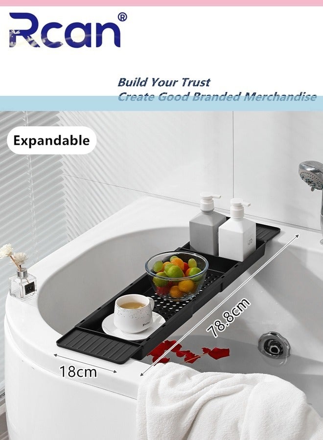 Rcan Bathtub Tray, Expandable Bath Caddy Storage Rack, Multifunctional Bathtub Tub Organizer for Bathroom Deposit Wash Supplies, Book - Image 4