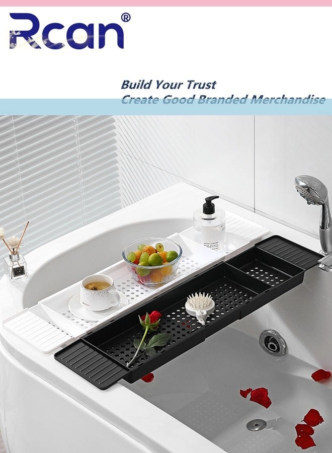 Rcan Bathtub Tray, Expandable Bath Caddy Storage Rack, Multifunctional Bathtub Tub Organizer for Bathroom Deposit Wash Supplies, Book - Image 3