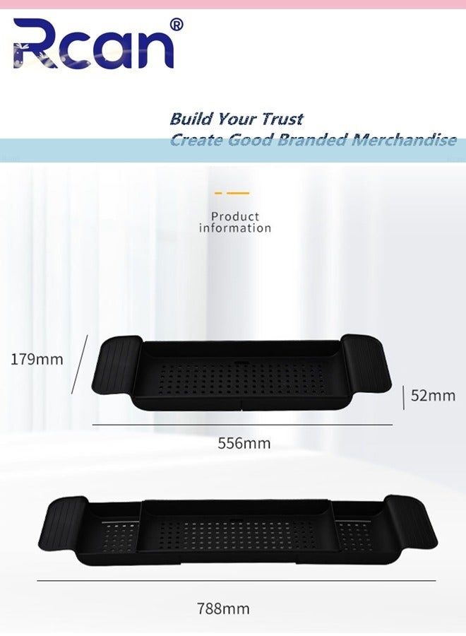 Rcan Bathtub Tray, Expandable Bath Caddy Storage Rack, Multifunctional Bathtub Tub Organizer for Bathroom Deposit Wash Supplies, Book - Image 5