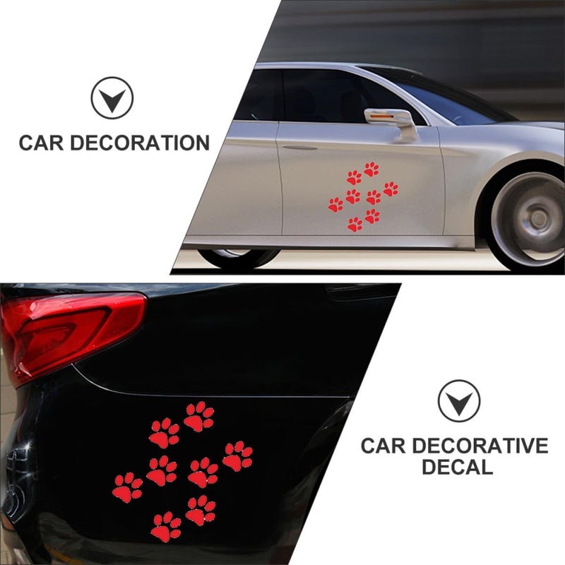 38 Red Cat Paw Car Decals 3D Carbon Fiber Vinyl Auto Body Stickers 11cm X 6cm For Windows Motorcycles - Image 4