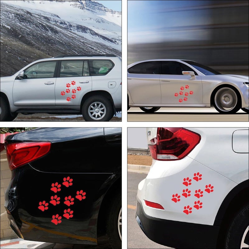 38 Red Cat Paw Car Decals 3D Carbon Fiber Vinyl Auto Body Stickers 11cm X 6cm For Windows Motorcycles - Image 5
