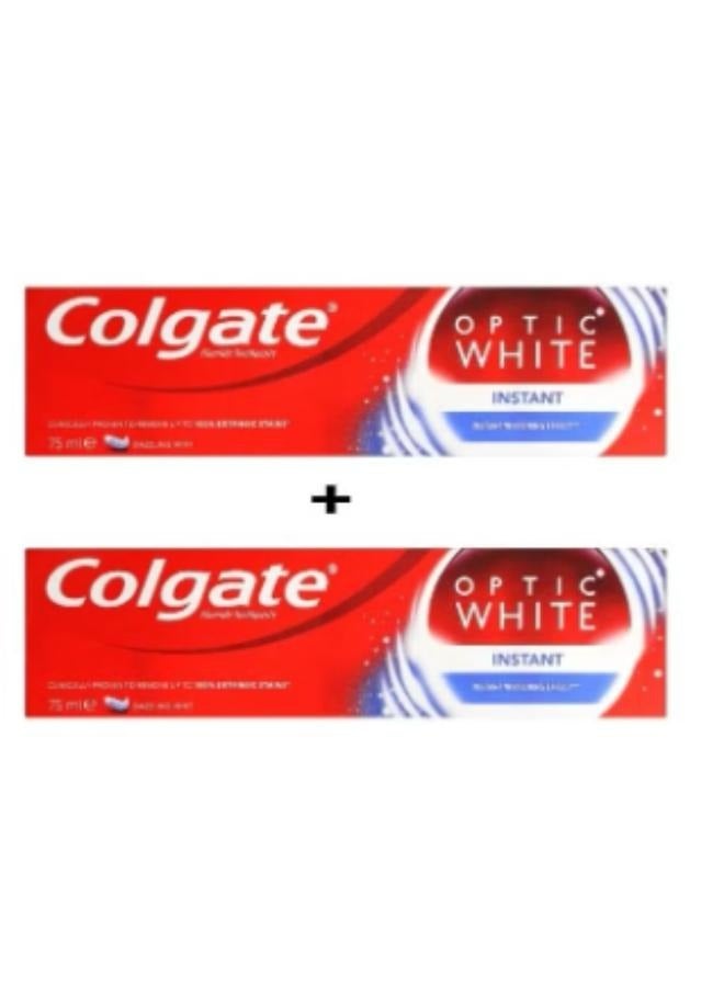 Colgate 2 Piece Set Optic White Instant Whitening Toothpaste white 75ml - Image 1