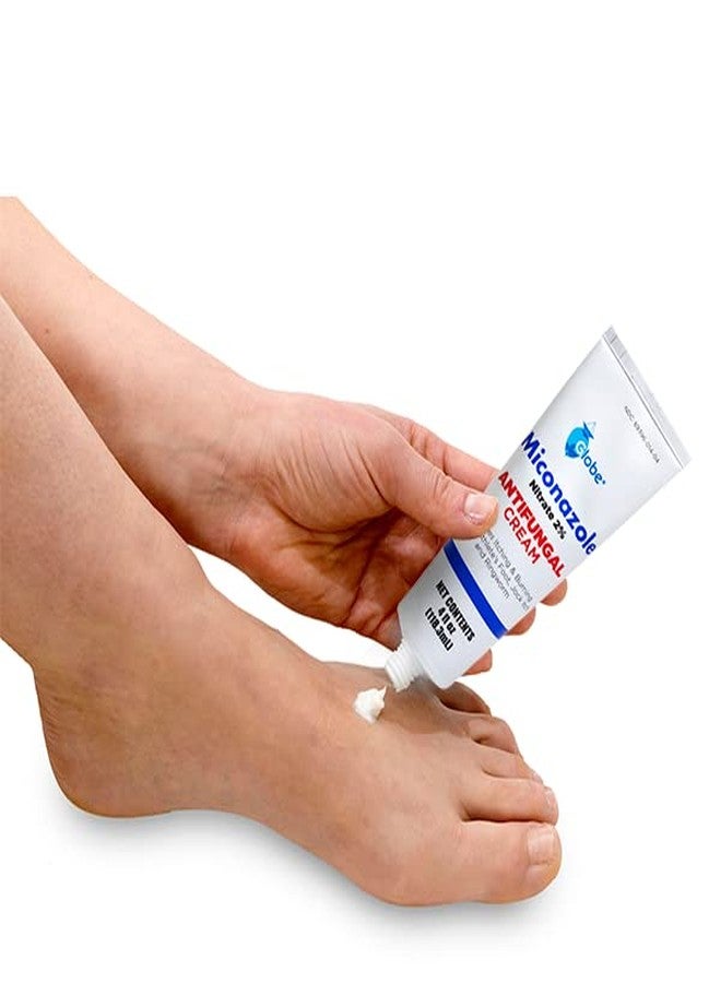Globe Miconazole Nitrate 2% Topical Antifungal Cream (4 oz Tube) for Athlete’s Foot, Jock Itch, Ringworm Fast-Acting Relief - Extra Strength Formula for Itching, Irritation and Skin Protection - Image 3