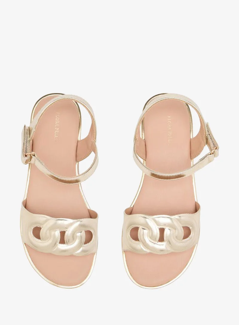 Flora Bella By Shoexpress Girls Cutout Detail Sandals with Hook and Loop Closure