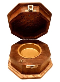QUESERA Incense Bakhoor Burner Wooden Madkhan Mabkhara Pyramid Wooden Charcoal Burner  - Image 3