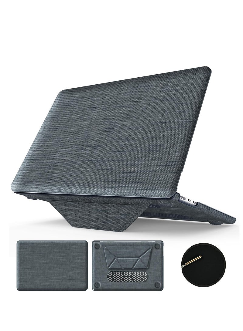 Case for MacBook Pro 16 Inch M4 Case,Foldable Stand and Mouse Pad/Bag,Plastic Hard Shell,Woven Fabric Protective Cover for MacBook Pro 16 Inch(2021-2024)[M1 A2485/M2 A2780/M3 A2991](Grey) - Image 1