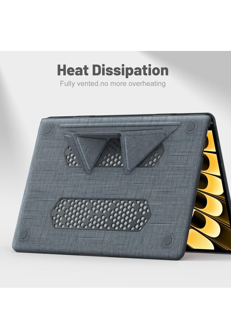 Case for MacBook Pro 16 Inch M4 Case,Foldable Stand and Mouse Pad/Bag,Plastic Hard Shell,Woven Fabric Protective Cover for MacBook Pro 16 Inch(2021-2024)[M1 A2485/M2 A2780/M3 A2991](Grey) - Image 3