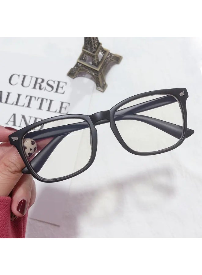 سينت هاوس نظارات كمبيوتر مربعة كلاسيكية للرجال - إطار أسود وعدسات بنفسجية، تصميم كامل الإطار، هدية مثالية للرجال | نظارات كمبيوتر كلاسيكية كاملة الإطار | نظارات خفيفة الوزن (مع حافظة)، نظارات زرقاء مانعة للضوء، نظارات طبية - Image 3