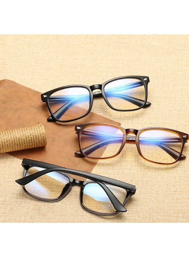 سينت هاوس نظارات كمبيوتر مربعة كلاسيكية للرجال - إطار أسود وعدسات بنفسجية، تصميم كامل الإطار، هدية مثالية للرجال | نظارات كمبيوتر كلاسيكية كاملة الإطار | نظارات خفيفة الوزن (مع حافظة)، نظارات زرقاء مانعة للضوء، نظارات طبية - Image 5