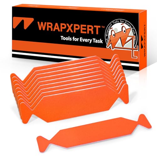 WRAPXPERT PreCut 10pcs Squeegee FeltsOrange Felt Tape with Adhesive Backing Fit 4inchs Vinyl Squeegee Buffer for Window Tint Kit Vinyl Wrap Tools - Image 1