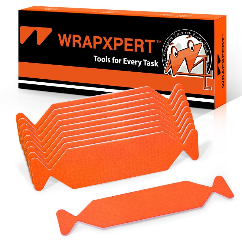 WRAPXPERT PreCut 10pcs Squeegee FeltsOrange Felt Tape with Adhesive Backing Fit 4inchs Vinyl Squeegee Buffer for Window Tint Kit Vinyl Wrap Tools - Image 3