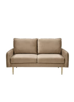 DANUBE HOME Capricio 2 Seater Fabric Sofa Modern Design Two Seat Sofas Comfortable Living Room Furniture - Light Brown  - Image 1