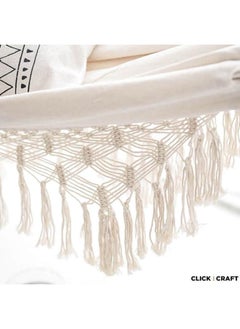 Antikiano Macrame handmade hammock | Outdoor garden furniture | Cotton hammock | Beige handcrafted hammock | Outdoor summer | High quality 200x150 cm hammock  - Image 3