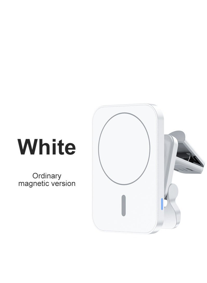 GULFLINK Wireless Car Mount Phone Charger 15w High-Speed Flash Magnetic Wireless Car Charger White  - Image 1