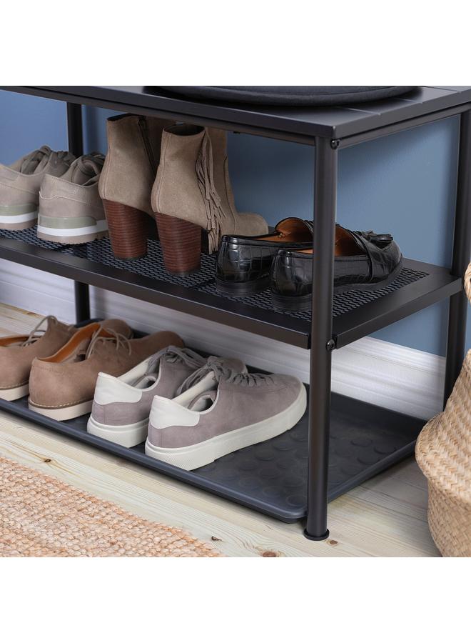 Zaboon Bench With Shoe Storage, Black, 79X35X52 Cm - Image 4