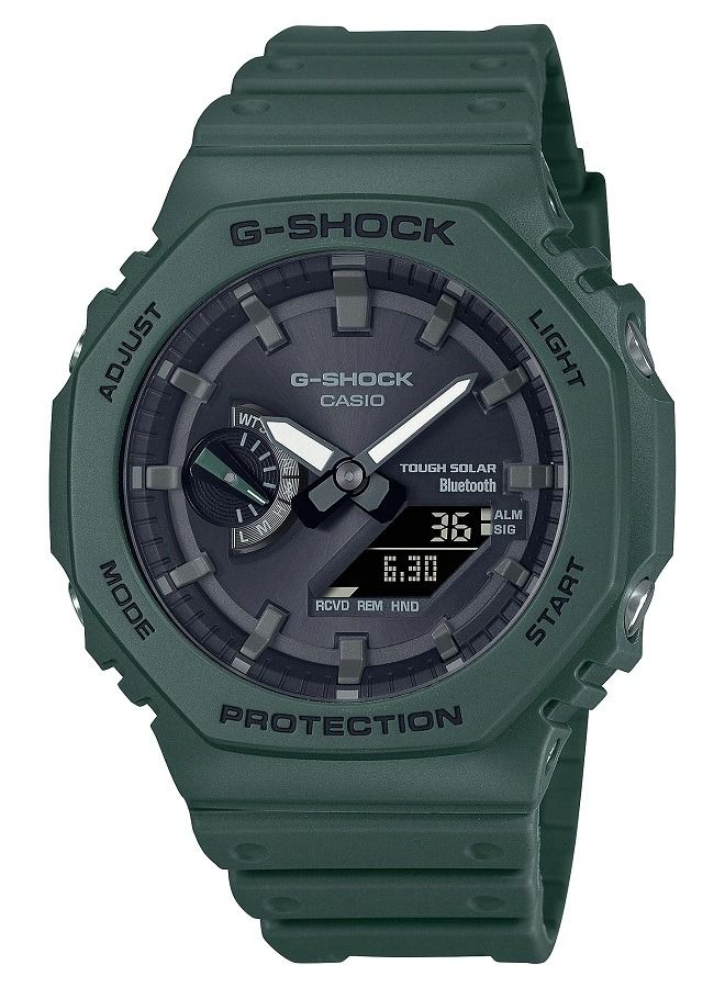 Men Watch G-Shock Smartphone Link Digital Analog Black Dial Resin Band GA-B2100-3ADR.