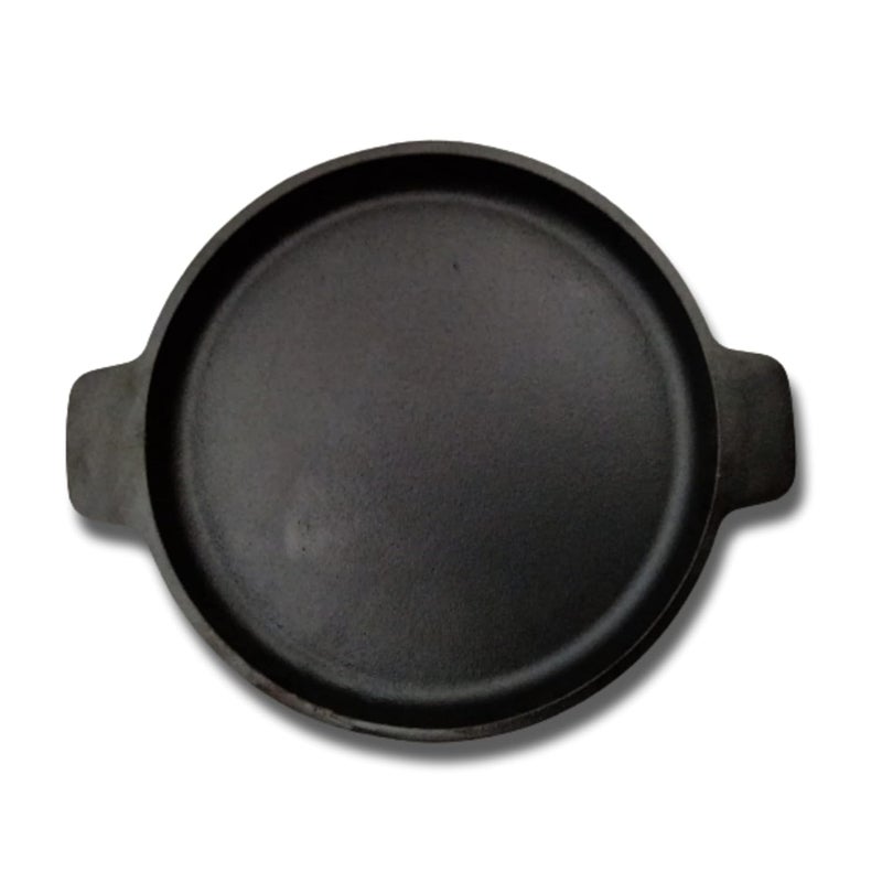COOKBEAT مقلاة سمك ضحلة طبيعية من الحديد الزهر مطبوخة مسبقًا 95 بوصة - Image 1