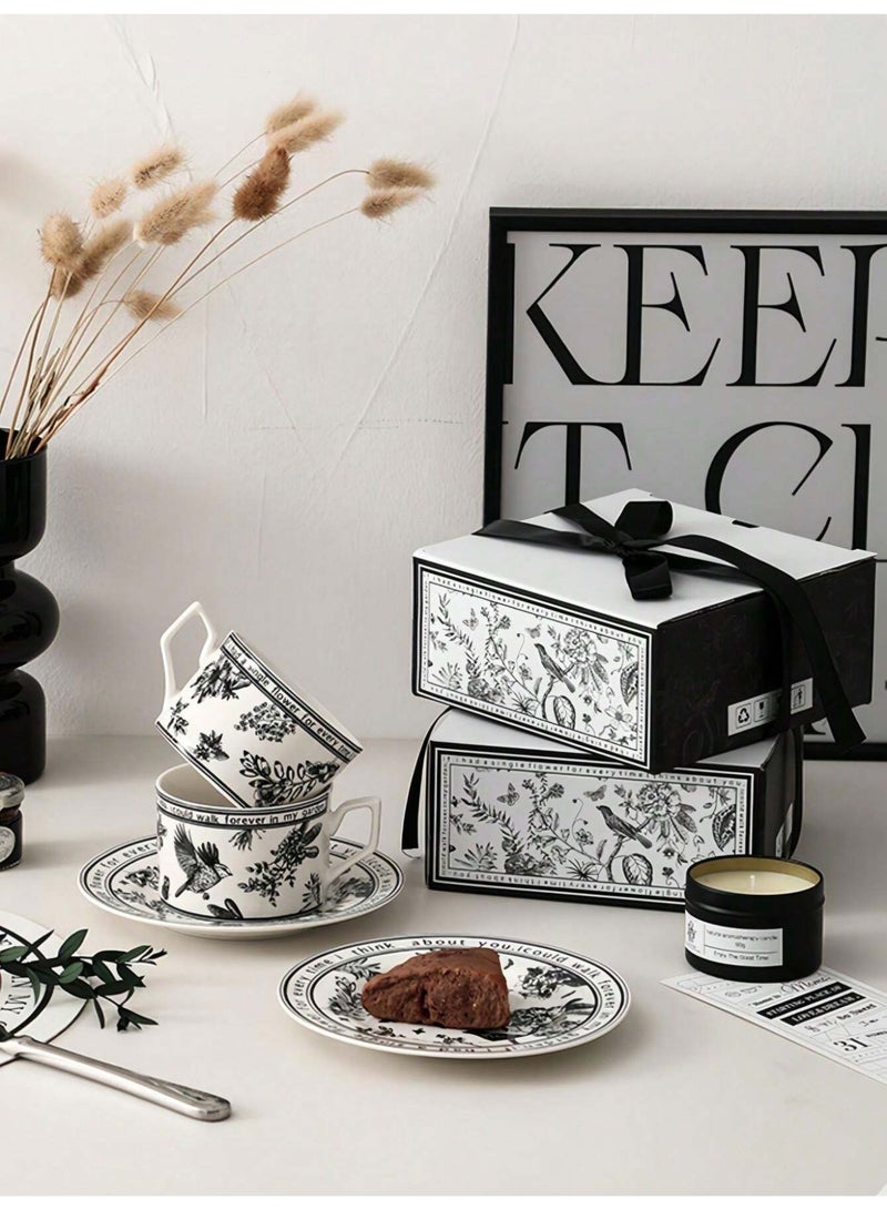 1pc Elegant Floral Ceramic Coffee Cup and Saucer Set – European Vintage Bone China Design with Heat-Resistant Handle – Ideal for Afternoon Tea, Coffee Time & Cake Serving – Durable, Easy-to-Clean, Gift-Boxed Tableware for Her or Holiday Occasions - Image 4