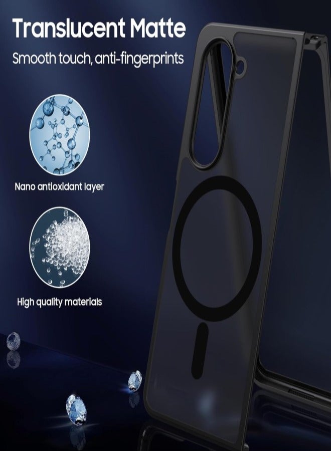 كابتن تيك مغناطيسي لجهاز Samsung Galaxy Z Fold 6، متوافق مع نظام Mag-Safe، غلاف حماية رفيع وشفاف من الدرجة العسكرية مقاوم للصدمات، مع ظهر صلب وحافة ناعمة، مخصص لجهاز Z Fold 6 5G. - Image 2