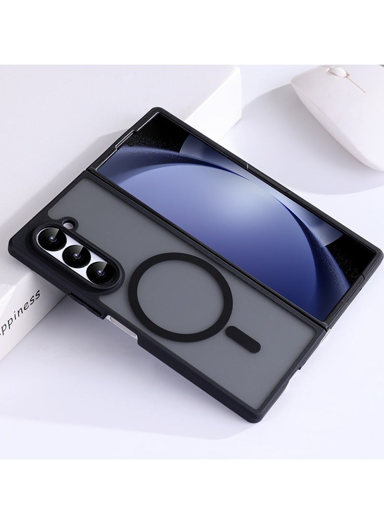 كابتن تيك مغناطيسي لجهاز Samsung Galaxy Z Fold 6، متوافق مع نظام Mag-Safe، غلاف حماية رفيع وشفاف من الدرجة العسكرية مقاوم للصدمات، مع ظهر صلب وحافة ناعمة، مخصص لجهاز Z Fold 6 5G. - Image 1