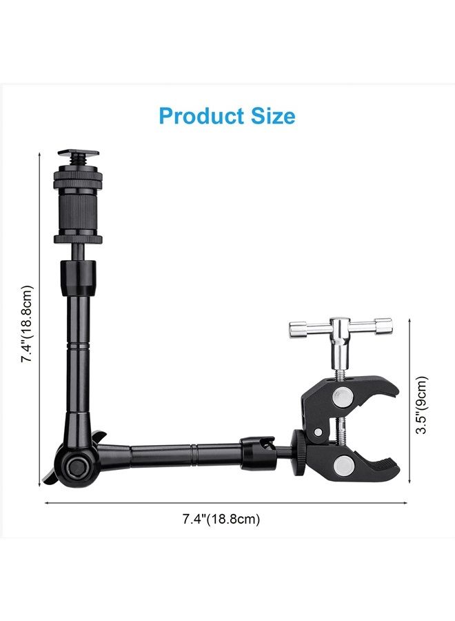 11 inch Articulating Magic Arm + Super Clamp for DSLR Rig Camera to LCD Monito, LED Video Light