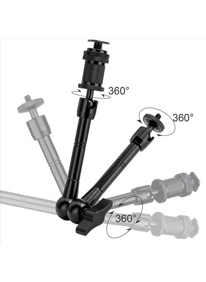 11 inch Articulating Magic Arm + Super Clamp for DSLR Rig Camera to LCD Monito, LED Video Light