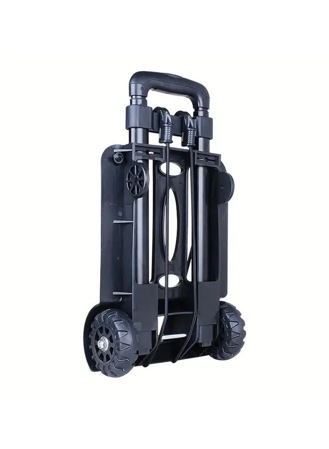 Portable Folding Trolley Cart With Square Bar Aluminum Alloy Tie Rod 2 Wheels For Travel Camping - Image 5