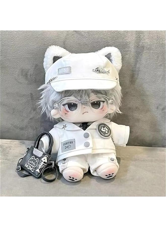 Arabest 20cm Plush Doll Clothes Hat Coat Shirt Pants Backpack Glasses White Cat Set 8in Doll Accessories Dress Up  - Image 2