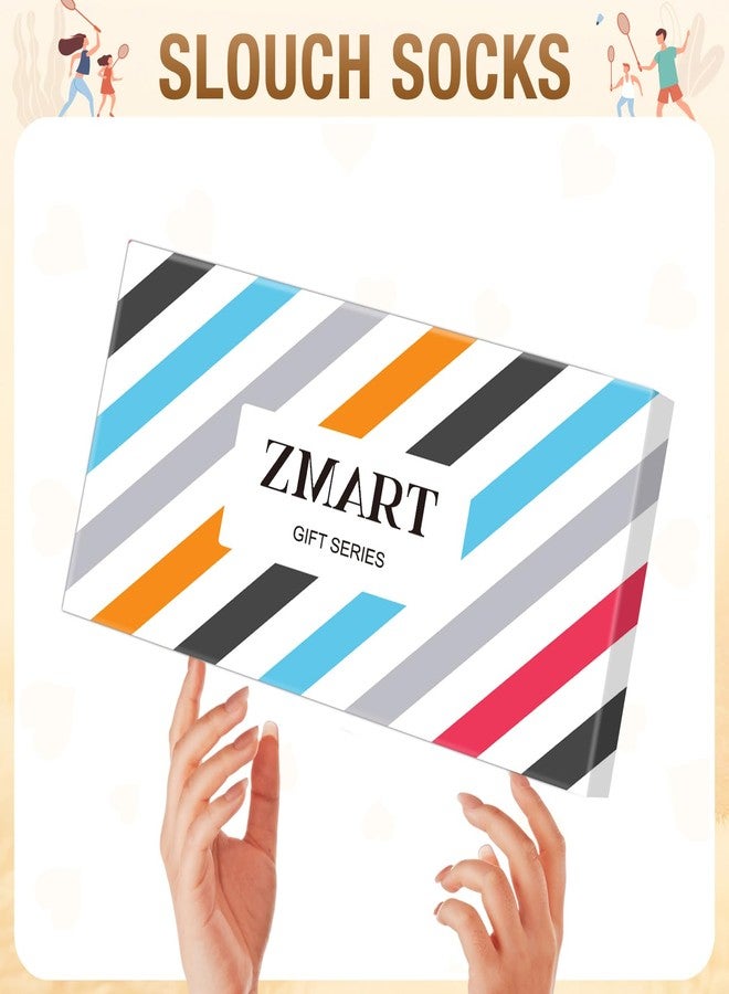 زي مارت جوارب Zmart 5 أزواج من الجوارب المترهلة - جوارب طويلة تصل إلى الركبة للنساء، جوارب مستوحاة من موضة الثمانينيات والتسعينيات، ألوان أبيض ورمادي وأسود وبيج - Image 3