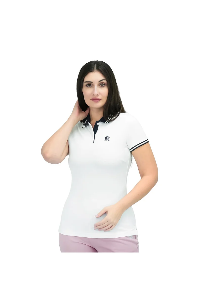 GIORDANO Women's White Cotton Polo for Casual Wear
