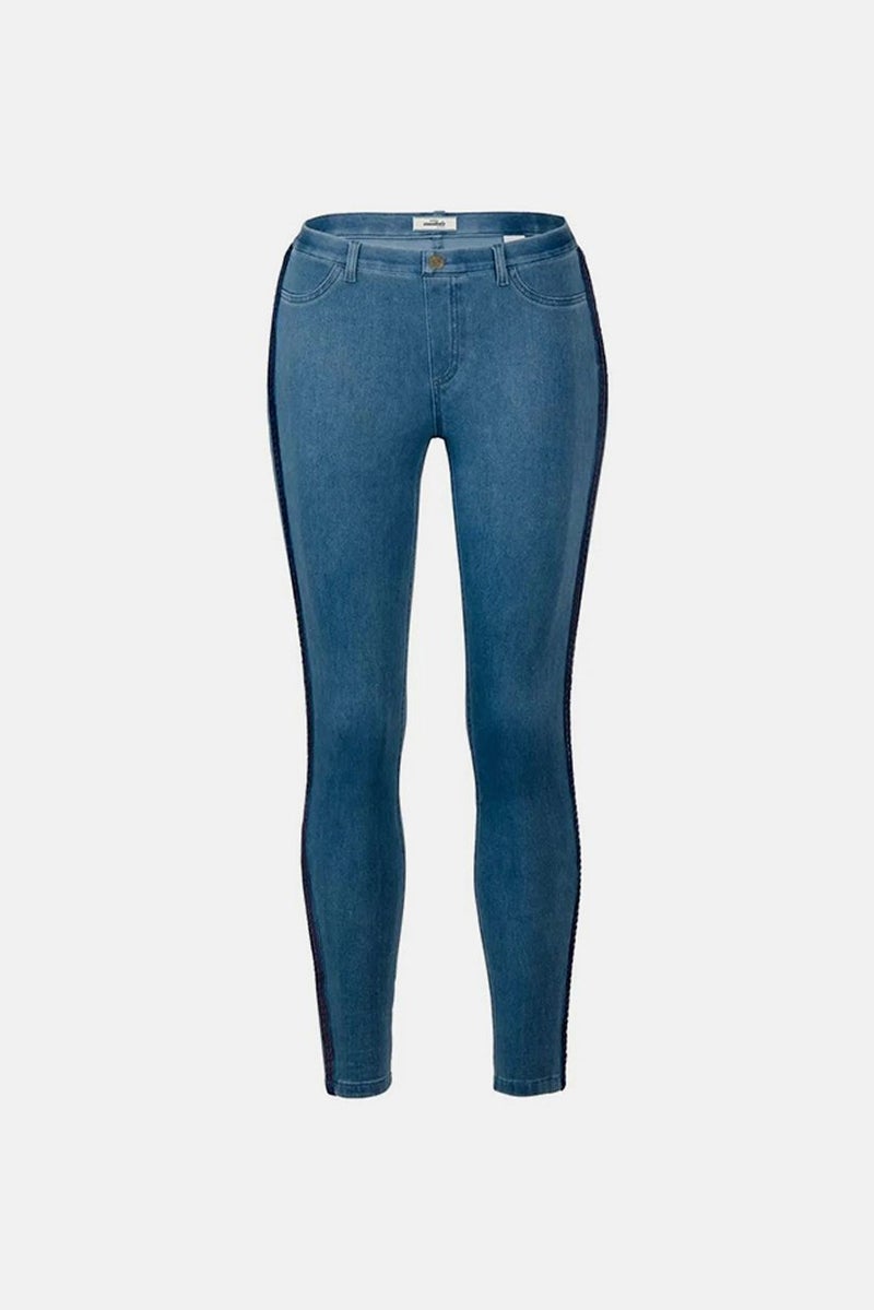 Tchibo Women Slim Fit Two Back Pockets Jeggings, Blue  - Image 3