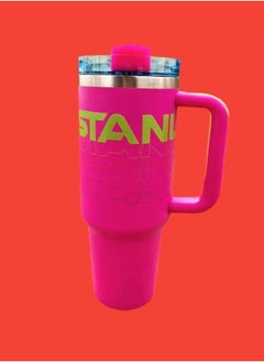 Reverb Original 40oz Insulated Stainless Steel Travel Mug in Hot Magenta – Large Tumbler with Reusable Straw and Spill-Proof Lid, Keeps Drinks Hot or Cold for Hours, Perfect for Travel, Office, Gym, and Daily Hydration