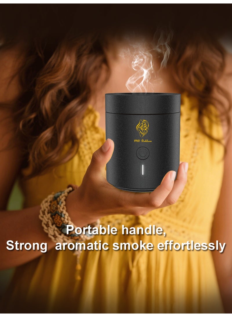 Oud Bukhoor 🔥 New Incense Burner – Portable Electronic Mabkhara with Magnetic Lid | Flameless High Temperature for Pure Oud & Bakhoor | USB Rechargeable | Ideal for Home, Car & Travel - Image 3