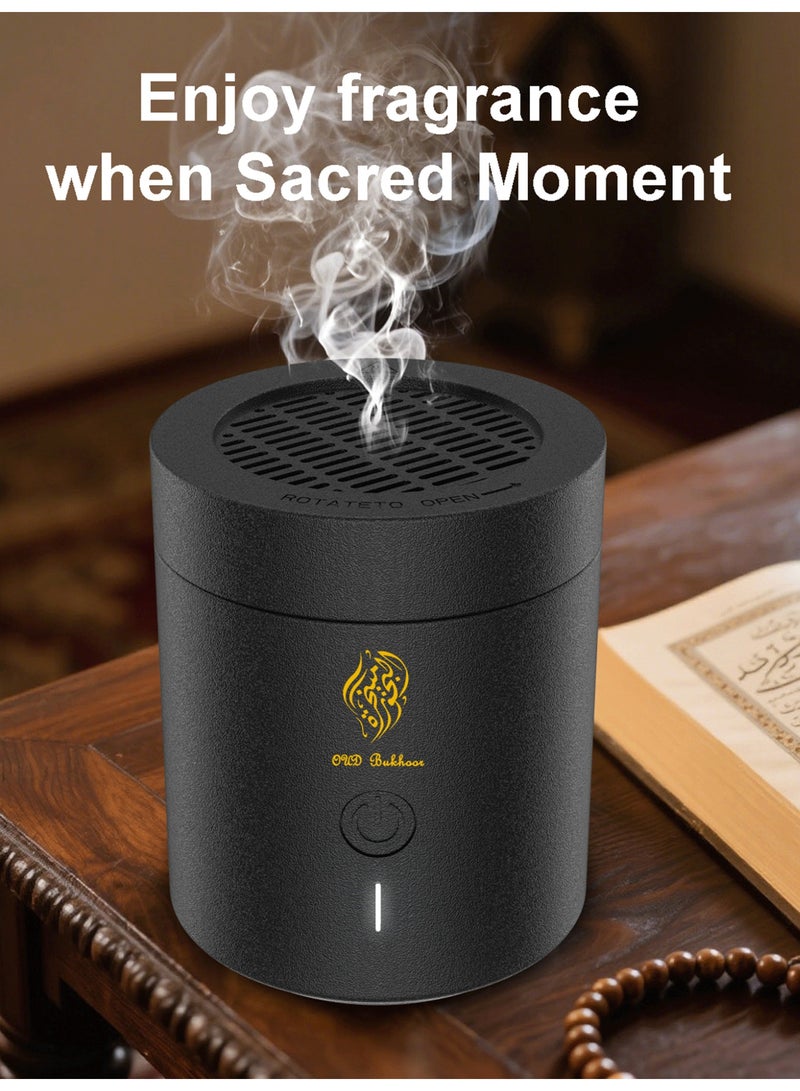 Oud Bukhoor 🔥 New Incense Burner – Portable Electronic Mabkhara with Magnetic Lid | Flameless High Temperature for Pure Oud & Bakhoor | USB Rechargeable | Ideal for Home, Car & Travel - Image 5