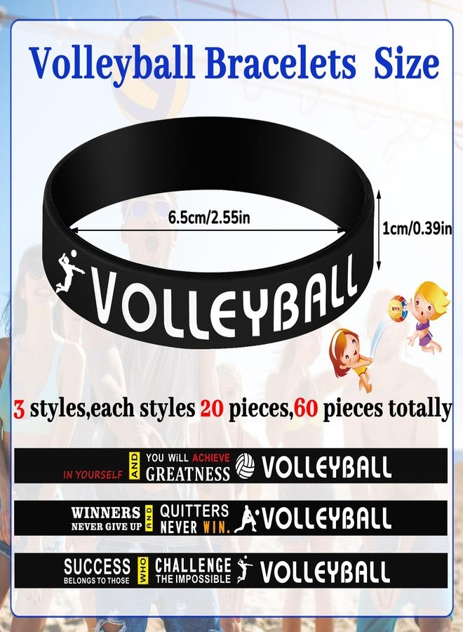Deekin 36 Pack Volleyball Gift Volleyball Bracelets Party Favors Rubber Silicone Wristbands with Quotes Inspirational for Team Sports Party Supplies - Image 2