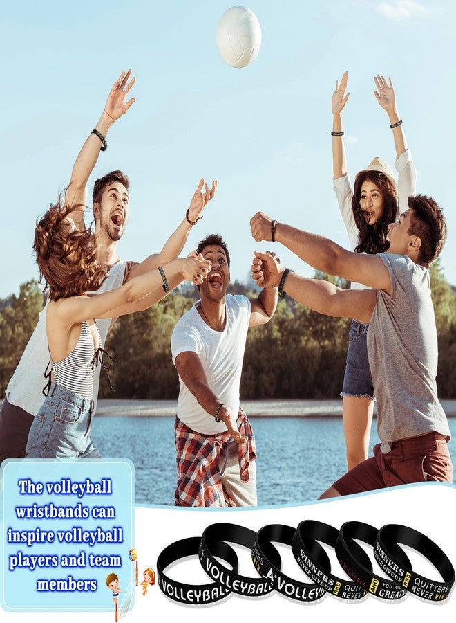 Deekin 36 Pack Volleyball Gift Volleyball Bracelets Party Favors Rubber Silicone Wristbands with Quotes Inspirational for Team Sports Party Supplies - Image 4