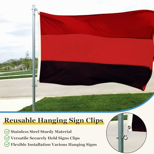 Daletu 16 PACKS Real Estate Sign Clips for Hanging Signs, Real Estate Sign Rider Clips, Metal Sign Clips to Hanging Sign Posts, Stainless Steel Fence Clips for Sale and Open House Signs - Image 5