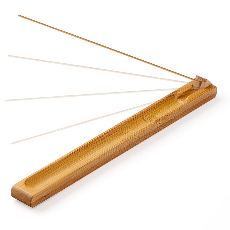 Cacukap Bamboo Wood Incense Holder for Sticks with Adjustable Angle, Incense Burner with Ash Catcher, 9.8 Inches - Image 1