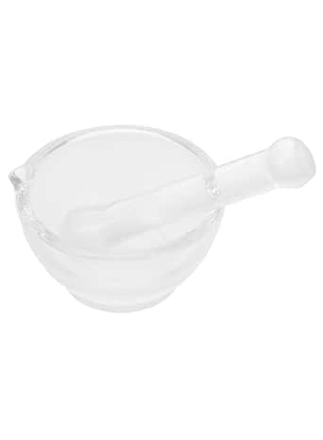 60ml Glass Mortar and Pestle Set Enhanced Stability for Laboratory Kitchen Use - Image 1